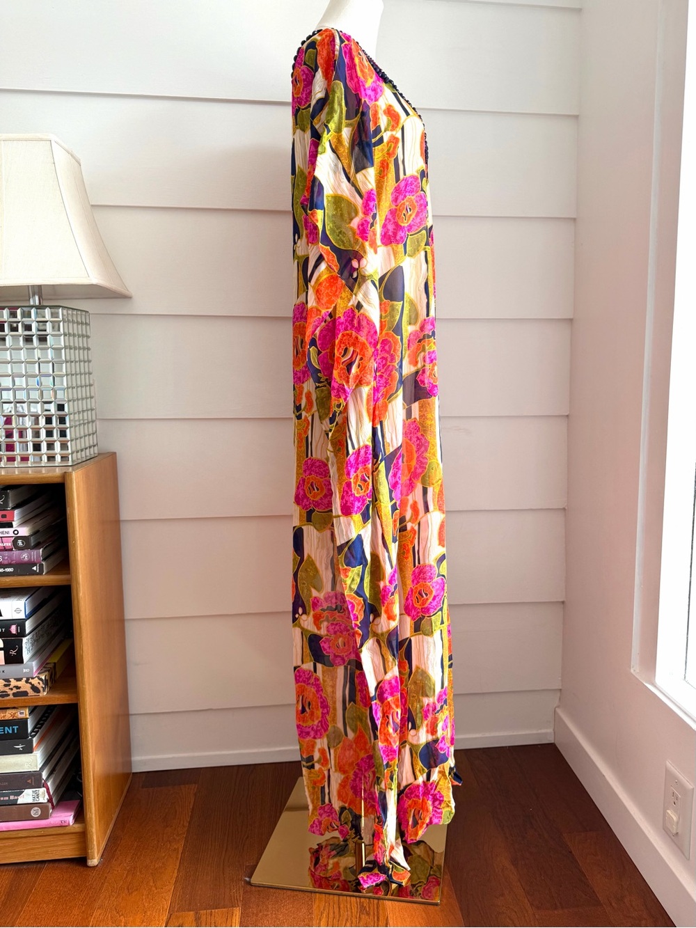 Trina Turk Resort 2016 Runway Silk Floral Maxi Caftan Dress Multi M - Picture 6 of 12